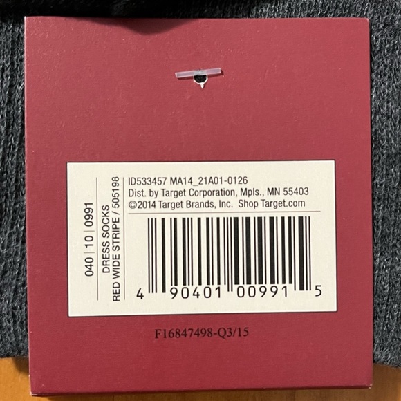 Two pair Merona Men’s Dress Socks.  Red, black, gray. New with tags - Picture 3 of 8